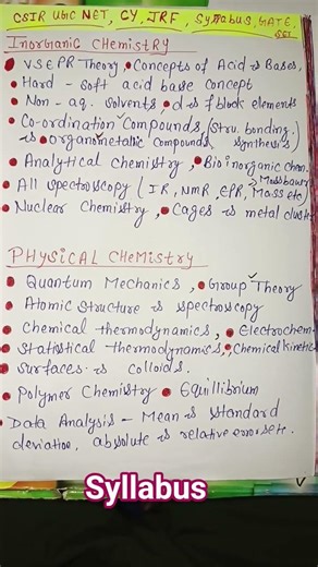 CSIR NET/SET/GATE Syllabus for Chemical Science ‪@Study_03m‬