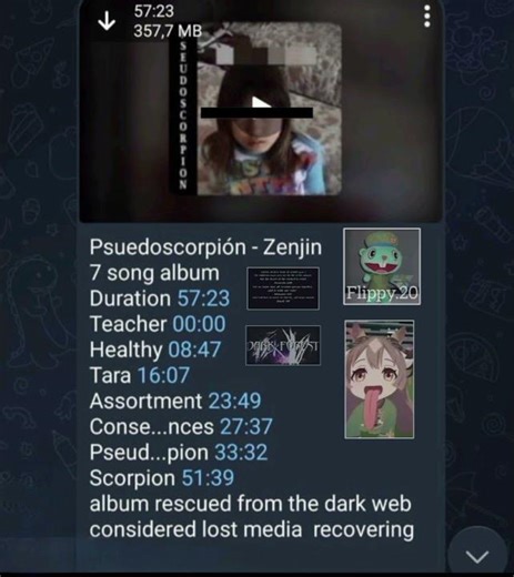 pseudoscorpion álbum musical de la dark web