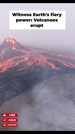 Stunning Aerial View of Exploding Lava Volcano