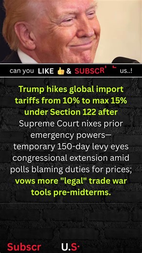 Trump Tariffs Jump to 15%? #shorts #USA #NEWS
