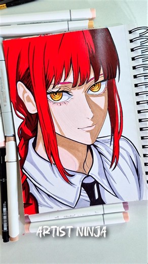 How To Draw Makima 💕 🔥 From Chainsaw Man In Style #chainsawman #makima #animeshorts