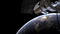Orbit of satellite. Orbital maneuver. Earth orbit. Earth
