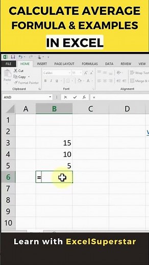 Calculate Average Formula and Examples in Excel