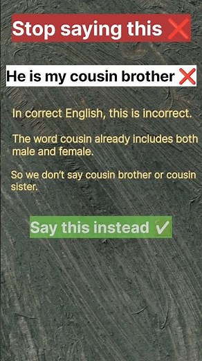 Stop Saying “Cousin Brother” ❌ Say This Instead ✅