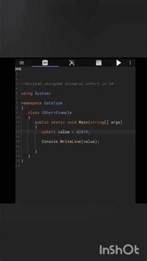 Boolean unsigned integral ushort in C#.#csharp #programming #javascript #coding #java #css #coder