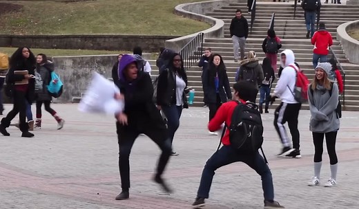 Pillow Fights With Strangers!! 😂 @dailydropout #fyp #foryou