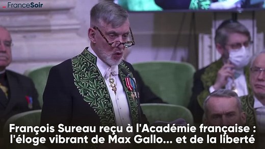 "Les temps sont toujours difficiles, pour ceux qui n'aiment pas la liberté" : l'avocat et écrivain François Sureau a rendu hier lors de son discours de réception à l'Académie française un vibrant éloge à son prédécesseur Max Gallo... et à la liberté maltraitée et oubliée. L'article : francesoir.fr/node/262637 | FranceSoir