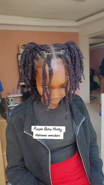 Purple Boho Kinky Twists: Embrace Your Unique Style