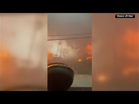 Maui wildfire evacuation caught on dashcam