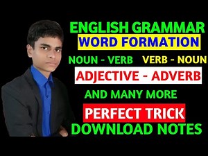 Word formation | English Grammar | Conversion vetween noun , verb , adverb and adjective| Best trick