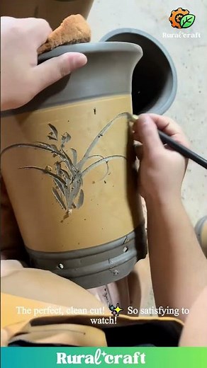 Carving a Masterpiece on WET CLAY! 🤯 Watch This Artist's INCREDIBLE Pottery Skills! #pottery #art