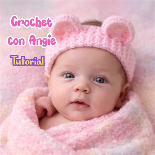 Crochet Baby Headband. Step-by-step tutorial on my YouTube channel Crochet con Angie #crochet #diy