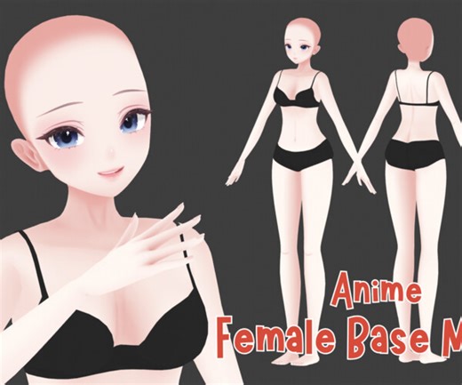 ArtStation - Anime Female Base Mesh | Game Assets