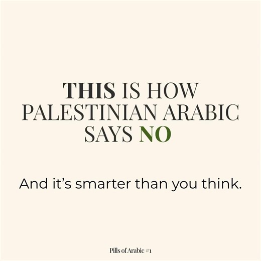 This is how Palestinian Arabic says “NO.”