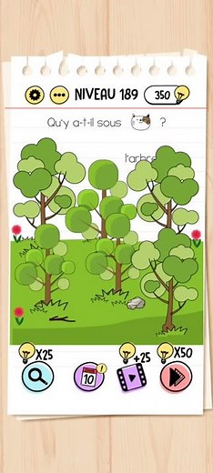 Brain test niveau 189 - Qu'y a-t-il sous l'arbre ?