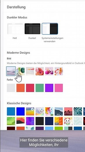 Hintergrund im Neuen Outlook anpassen #outlook