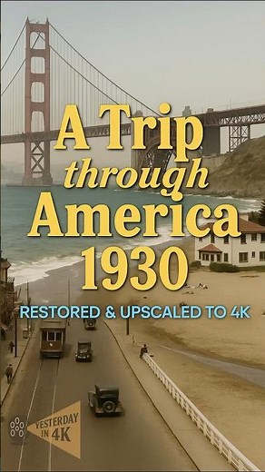 Road Trip 1930 America 🚗🌞 Fully Restored & Colorized Classic Footage!