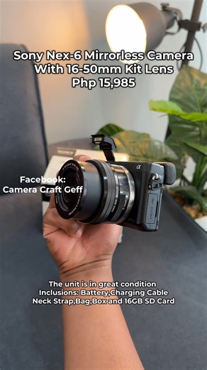 Sony Nex-6 Mirrorless Camera with 16-50mm Kit Lens - Php 15,985 #SonyNEX6 #SonyAlpha #MirrorlessPhotography #SonyPhotography #SonyAlphaPhotography #APS-C #NEX6Lovers #SonyGear #ShootMirrorless #CameraLovers #PhotographyEveryday #TravelPhotography #StreetPhotography #PhotoOfTheDay #GearTalk #VintageCamera | Camera Craft with Geff