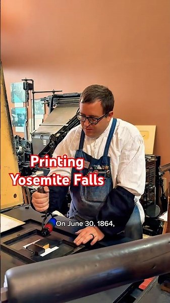 Printing Yosemite Falls for the anniversary of the Yosemite Grant Act (June 30, 1864)