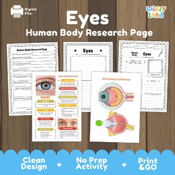 Eyes Human Body Research Project | Five Senses Vision Science Informational Text