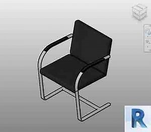 Cantilever Chair revit by Mies van der Rohe - Silla Mies Van Der Rohe | Bimshares