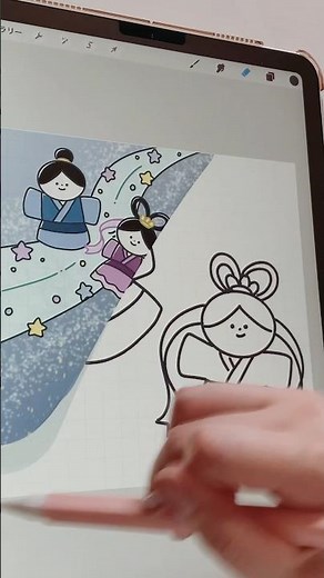 1分で描ける!?織姫と彦星の描き方🌟 #shorts #イラスト #asmr