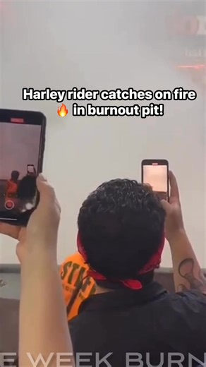 4.1K views · 19 reactions | Harley Rider Catches On Fire in Burnout Pit!  | CycleDrag | Facebook