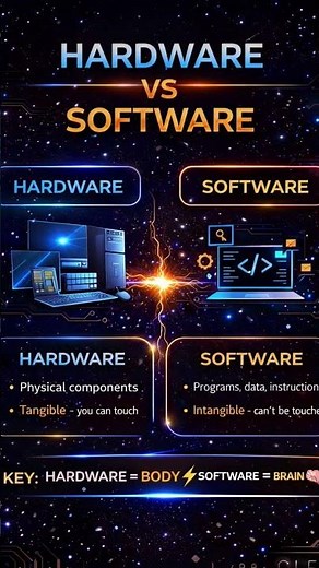 Hardware vs Software | Easy Explanation for Beginners 💡