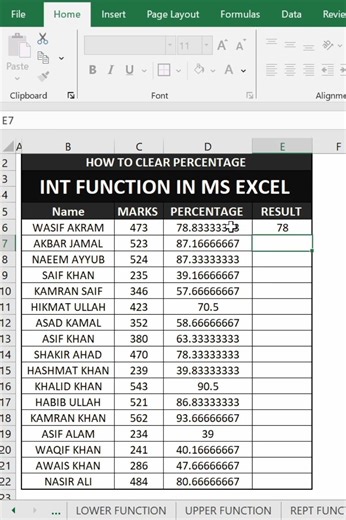 Master the INT Function in Excel in 60 Seconds