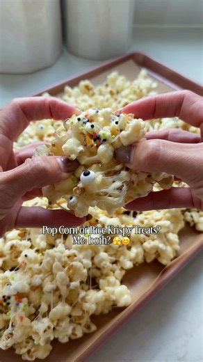 Both worlds! Get this recipe by going to my profile and checking my LTK #popcorn #ricekrispietreats