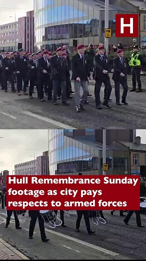 Crowds gathered in central Hull on Sunday to show their respect for servicemen and women who lost their lives in conflict ❤️ | Hull Live