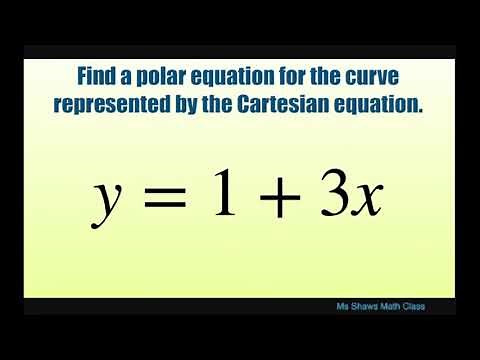 Find polar equation of curve represented by Cartesian equation y = 1+ 3x