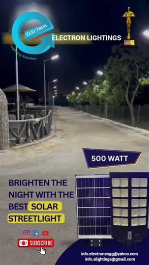 SOLAR LED STREET LIGHTS BY ELECTRON LIGHTINGS AVAILABLE IN DIFFERENT WATTS #viral #trending