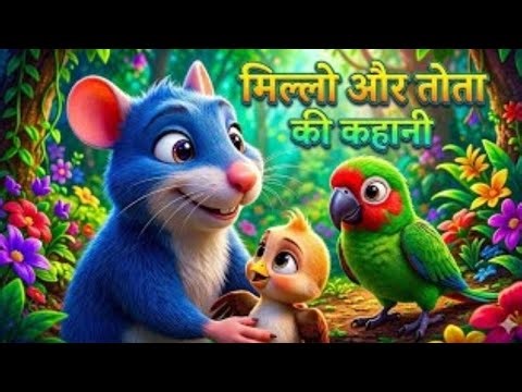 मिल्लो और तोता 🐭 | Episode 01– Millo The Blue Discovers A Fallen Nest And A Newborn Baby Bird Alone