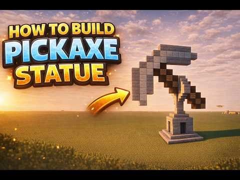 How To Build a Pickaxe Statue in Minecraft 1.21! (Easy Tutorial)