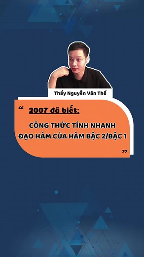Công thức tính nhanh đạo hàm bậc 2 trên bậc nhất