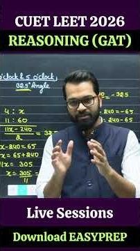 CUET LEET 2026 | General Aptitude Test | Clock & Calendar | Reasoning | LEET Exam #cuetleet #cuet