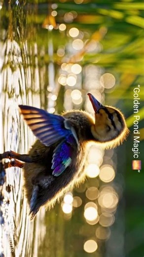 “Tiny Wing, Golden Pond 🦆✨ Duckling’s Sweet Moment | Cinematic Adorable Warmth #Shorts”