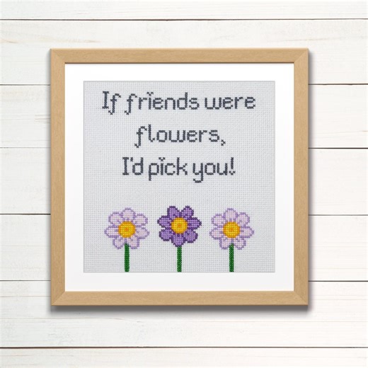 Friendship Cross Stitch Pattern PDF | Sentimental Quote Gift for Friend - Etsy