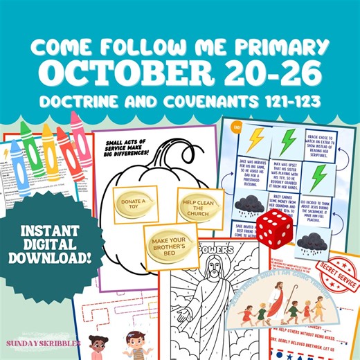 Primary October 20-26 Lesson Plan LDS Come Follow Me 2025 Doctrine and Covenants 121-123 Small Acts of Service Primary Lesson - Etsy
