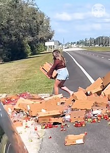 Spilled strawberries scattered on the road are picked up! | Science, Tech and Universe