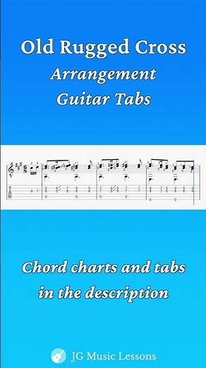 Old Rugged Cross - guitar arrangement tabs 🎸