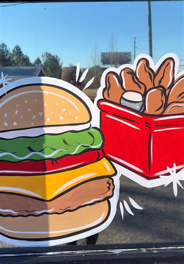 Creative Window Painting Ideas Featuring Food Themes