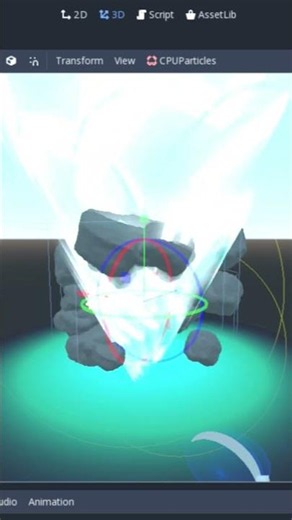 🌀 Vortex Flying Boulder 🪨 3D Animation | Godot Engine Tutorial: CPU Particles #subscribe #series