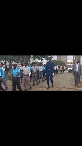 Harare Municipal Police band leading in the procession for the switching on of 2024 Christmas lights at Africa Unity Square today. | The City of Harare