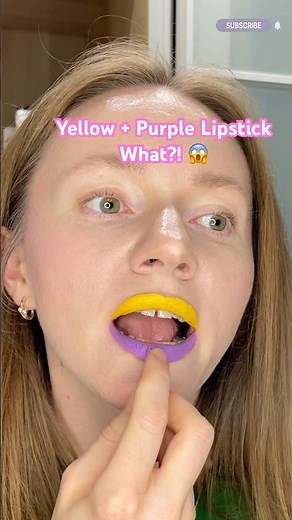 Yellow + Purple Lipstick = What?! 💛💜 #beauty