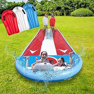 Atlasonix 21ft Slip and Slide for Kids - Water Slide Slip n Slide for Kids Backyard, Waterslide and Sprinkler for Kids, Summer Toy Waterslide Slides Kids Backyard, 21x6.5ft