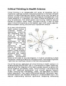Critical Thinking Worksheet for Sub-Plan or Classwork & Homework