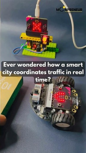 How Smart Cities Manage Traffic (DIY Mini Model!) #ultrasonicsensor #microbit