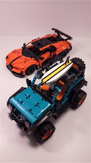LEGO Technic Jeep Wrangler Rubicon SUV (42227) vs Bugatti Chiron Pur Sport (42222) #shorts TBB
